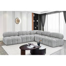  Manufacturer Color_Grey -- Ames 102" Grey Boucle Fabric Upholstered 5 pc Modular Sectional IMAGE 2