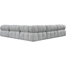  Manufacturer Color_Grey -- Ames 102" Grey Boucle Fabric Upholstered 5 pc Modular Sectional IMAGE 3