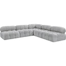  Manufacturer Color_Grey -- Ames 102" Grey Boucle Fabric Upholstered 5 pc Modular Sectional IMAGE 4