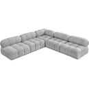  Manufacturer Color_Grey -- Ames 102" Grey Boucle Fabric Upholstered 5 pc Modular Sectional IMAGE 5