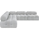  Manufacturer Color_Grey -- Ames 102" Grey Boucle Fabric Upholstered 5 pc Modular Sectional IMAGE 7