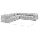  Manufacturer Color_Grey -- Ames 102" Grey Boucle Fabric Upholstered 5 pc Modular Sectional IMAGE 15