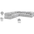  Manufacturer Color_Grey -- Ames 102" Grey Boucle Fabric Upholstered 5 pc Modular Sectional IMAGE 16