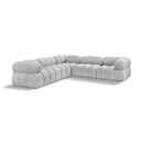  Manufacturer Color_Grey -- Ames 102" Grey Boucle Fabric Upholstered 5 pc Modular Sectional IMAGE 1