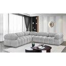  Manufacturer Color_Grey -- Ames 102" Grey Boucle Fabric Upholstered 5 pc Modular Sectional IMAGE 2