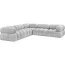  Manufacturer Color_Grey -- Ames 102" Grey Boucle Fabric Upholstered 5 pc Modular Sectional IMAGE 4