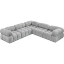  Manufacturer Color_Grey -- Ames 102" Grey Boucle Fabric Upholstered 5 pc Modular Sectional IMAGE 5