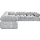  Manufacturer Color_Grey -- Ames 102" Grey Boucle Fabric Upholstered 5 pc Modular Sectional IMAGE 7