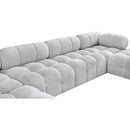  Manufacturer Color_Grey -- Ames 136" Grey Boucle Fabric Upholstered 6 pc Modular Sectional IMAGE 10
