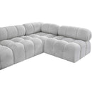  Manufacturer Color_Grey -- Ames 136" Grey Boucle Fabric Upholstered 6 pc Modular Sectional IMAGE 11
