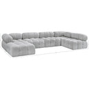  Manufacturer Color_Grey -- Ames 136" Grey Boucle Fabric Upholstered 6 pc Modular Sectional IMAGE 16