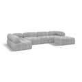  Manufacturer Color_Grey -- Ames 136" Grey Boucle Fabric Upholstered 6 pc Modular Sectional IMAGE 1