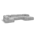 Meridian Ames Grey Boucle Fabric Modular Sectional IMAGE 1