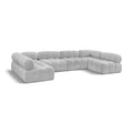  Manufacturer Color_Grey -- Ames 136" Grey Boucle Fabric Upholstered 6 pc Modular Sectional IMAGE 1