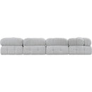  Manufacturer Color_Grey -- Ames 136" Grey Boucle Fabric Upholstered 6 pc Modular Sectional IMAGE 3
