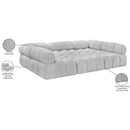 Manufacturer Color_Grey -- Ames 102" Grey Boucle Fabric Upholstered 6 pc Modular Sectional IMAGE 10