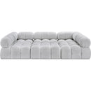  Manufacturer Color_Grey -- Ames 102" Grey Boucle Fabric Upholstered 6 pc Modular Sectional IMAGE 4