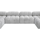  Manufacturer Color_Grey -- Ames 136" Grey Boucle Fabric Upholstered 6 pc Modular Sectional IMAGE 10