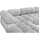  Manufacturer Color_Grey -- Ames 136" Grey Boucle Fabric Upholstered 6 pc Modular Sectional IMAGE 12