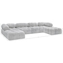  Manufacturer Color_Grey -- Ames 136" Grey Boucle Fabric Upholstered 6 pc Modular Sectional IMAGE 15