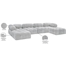  Manufacturer Color_Grey -- Ames 136" Grey Boucle Fabric Upholstered 6 pc Modular Sectional IMAGE 16