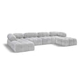  Manufacturer Color_Grey -- Ames 136" Grey Boucle Fabric Upholstered 6 pc Modular Sectional IMAGE 1