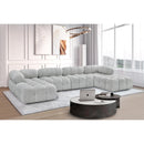  Manufacturer Color_Grey -- Ames 136" Grey Boucle Fabric Upholstered 6 pc Modular Sectional IMAGE 2