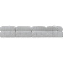  Manufacturer Color_Grey -- Ames 136" Grey Boucle Fabric Upholstered 6 pc Modular Sectional IMAGE 3