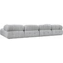 Manufacturer Color_Grey -- Ames 136" Grey Boucle Fabric Upholstered 6 pc Modular Sectional IMAGE 6