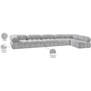  Manufacturer Color_Grey -- Ames 170" Grey Boucle Fabric Upholstered 6 pc Modular Sectional IMAGE 14