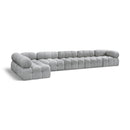  Manufacturer Color_Grey -- Ames 170" Grey Boucle Fabric Upholstered 6 pc Modular Sectional IMAGE 1