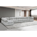  Manufacturer Color_Grey -- Ames 170" Grey Boucle Fabric Upholstered 6 pc Modular Sectional IMAGE 2