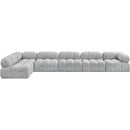  Manufacturer Color_Grey -- Ames 170" Grey Boucle Fabric Upholstered 6 pc Modular Sectional IMAGE 4