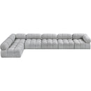  Manufacturer Color_Grey -- Ames 170" Grey Boucle Fabric Upholstered 6 pc Modular Sectional IMAGE 5