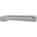  Manufacturer Color_Grey -- Ames 170" Grey Boucle Fabric Upholstered 6 pc Modular Sectional IMAGE 6