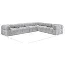  Manufacturer Color_Grey -- Ames 136" Grey Boucle Fabric Upholstered 6 pc Modular Sectional IMAGE 15
