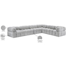  Manufacturer Color_Grey -- Ames 136" Grey Boucle Fabric Upholstered 6 pc Modular Sectional IMAGE 16