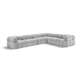  Manufacturer Color_Grey -- Ames 136" Grey Boucle Fabric Upholstered 6 pc Modular Sectional IMAGE 1