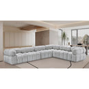  Manufacturer Color_Grey -- Ames 136" Grey Boucle Fabric Upholstered 6 pc Modular Sectional IMAGE 2