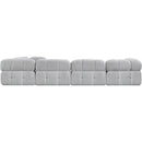  Manufacturer Color_Grey -- Ames 136" Grey Boucle Fabric Upholstered 6 pc Modular Sectional IMAGE 3