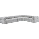  Manufacturer Color_Grey -- Ames 136" Grey Boucle Fabric Upholstered 6 pc Modular Sectional IMAGE 4