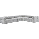 Meridian Ames Grey Boucle Fabric Modular Sectional IMAGE 4