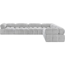 Manufacturer Color_Grey -- Ames 136" Grey Boucle Fabric Upholstered 6 pc Modular Sectional IMAGE 6