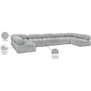  Manufacturer Color_Grey -- Ames 170" Grey Boucle Fabric Upholstered 7 pc Modular Sectional IMAGE 16