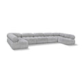  Manufacturer Color_Grey -- Ames 170" Grey Boucle Fabric Upholstered 7 pc Modular Sectional IMAGE 1