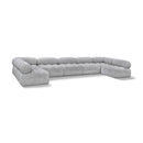  Manufacturer Color_Grey -- Ames 170" Grey Boucle Fabric Upholstered 7 pc Modular Sectional IMAGE 1