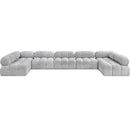 Manufacturer Color_Grey -- Ames 170" Grey Boucle Fabric Upholstered 7 pc Modular Sectional IMAGE 4