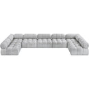  Manufacturer Color_Grey -- Ames 170" Grey Boucle Fabric Upholstered 7 pc Modular Sectional IMAGE 5