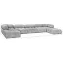  Manufacturer Color_Grey -- Ames 170" Grey Boucle Fabric Upholstered 7 pc Modular Sectional IMAGE 12