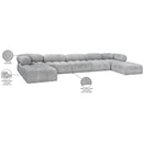  Manufacturer Color_Grey -- Ames 170" Grey Boucle Fabric Upholstered 7 pc Modular Sectional IMAGE 13